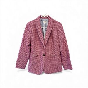 J. Crew Pink Houndstooth Blazer Size 6P